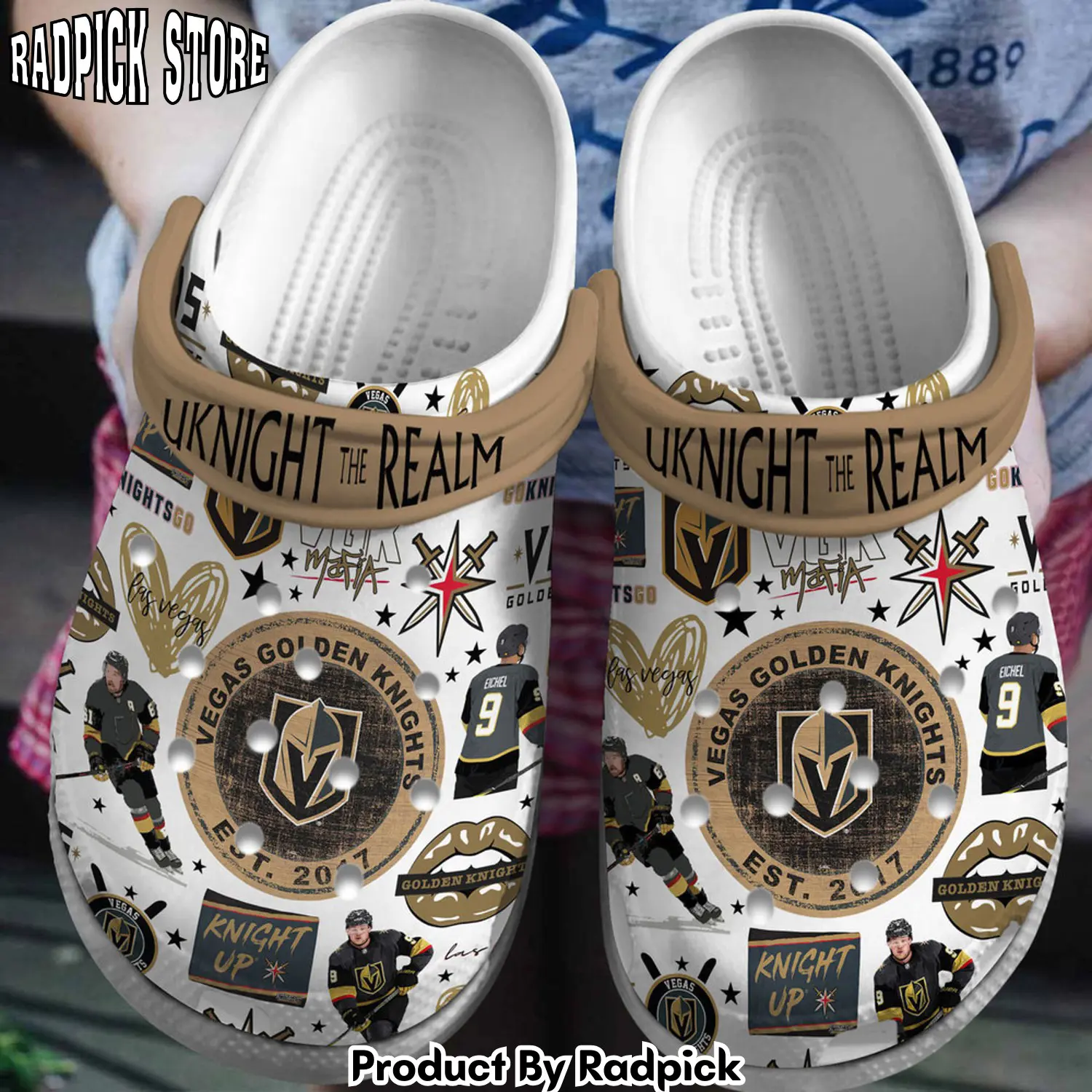 Radpick premium vegas golden knights nhl sport clogs shoes comfortable for men women rp6522028